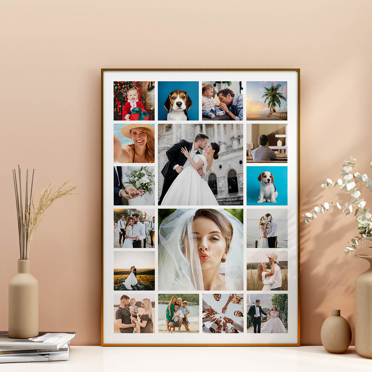 Kunde med collage print fra dinfotobog.dk