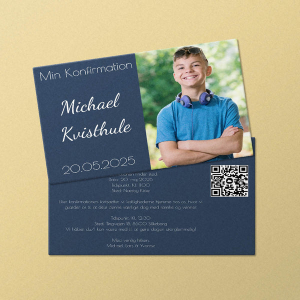 Indbydelse til konfirmation - Design 1