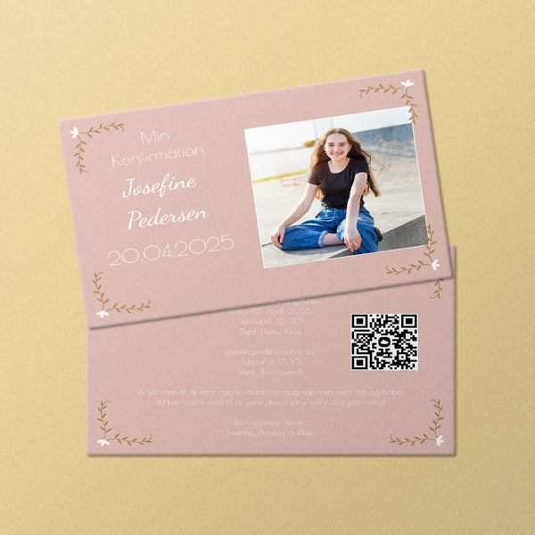 Indbydelse til konfirmation - Design 8
