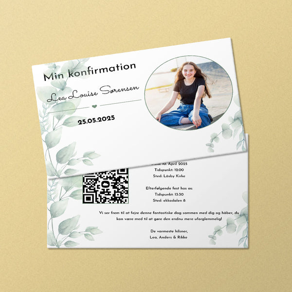 Indbydelse til konfirmation - Design 2