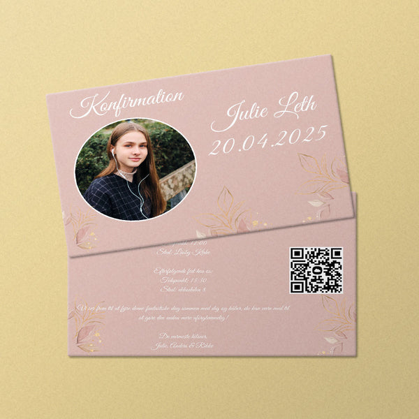 Indbydelse til konfirmation - Design 3