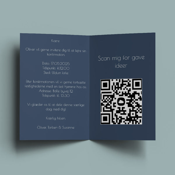 Indbydelse til konfirmation - Design 1