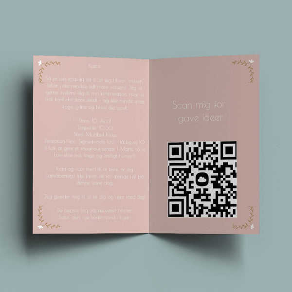 Indbydelse til konfirmation - Design 8