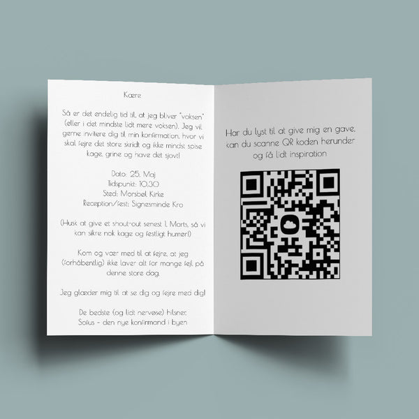 Indbydelse til konfirmation - Design 5