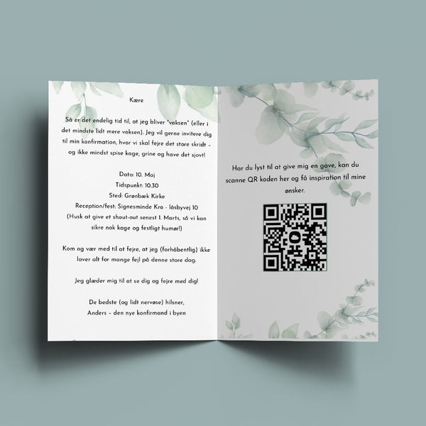 Indbydelse til konfirmation - Design 2