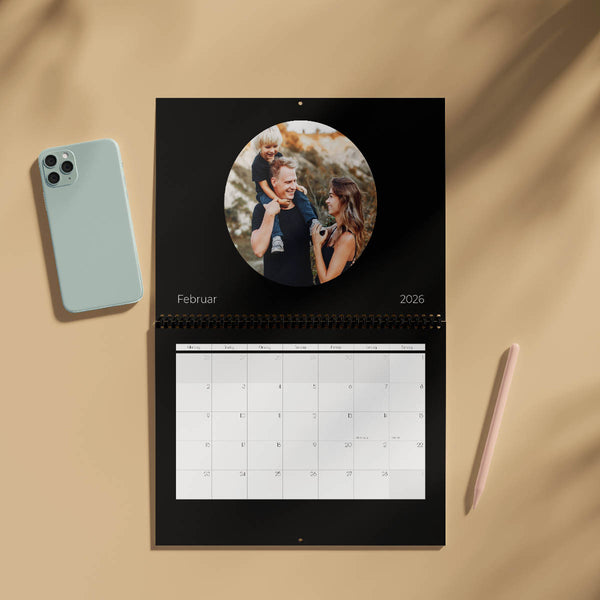 Grundlæggende Kalender - Sort - Dobbeltsidet