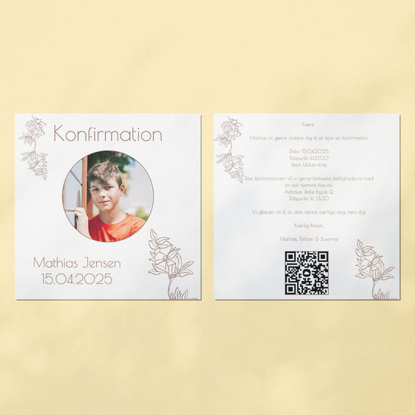Indbydelse til konfirmation - Design 6