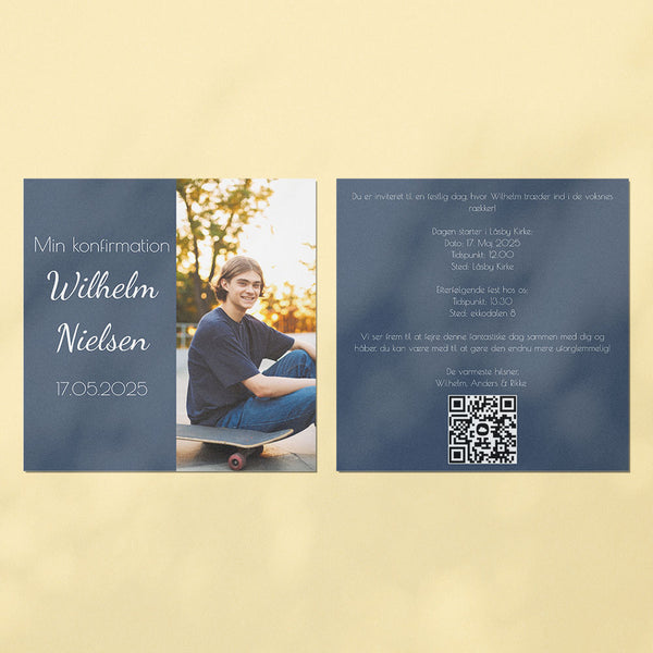 Indbydelse til konfirmation - Design 1