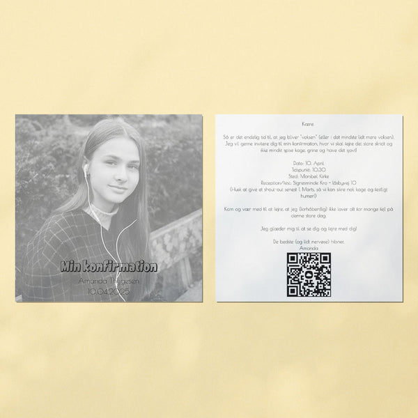 Indbydelse til konfirmation - Design 5