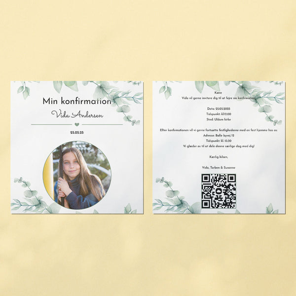 Indbydelse til konfirmation - Design 2