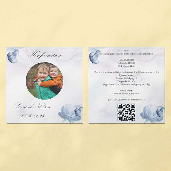Indbydelse til konfirmation - Design 7