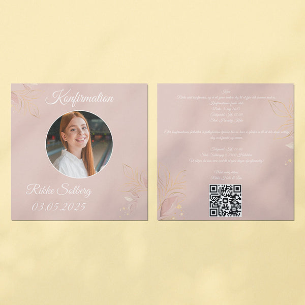 Indbydelse til konfirmation - Design 3