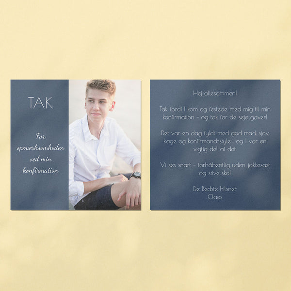 Takkekort til konfirmation - Design 3