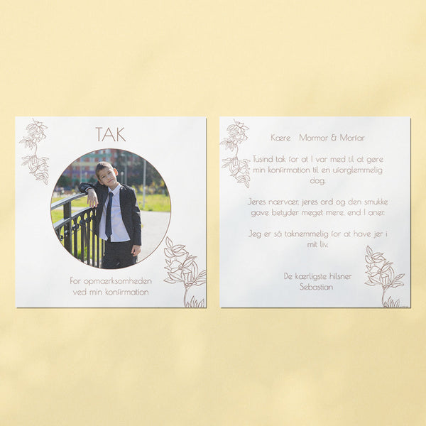 Takkekort til konfirmation - Design 5