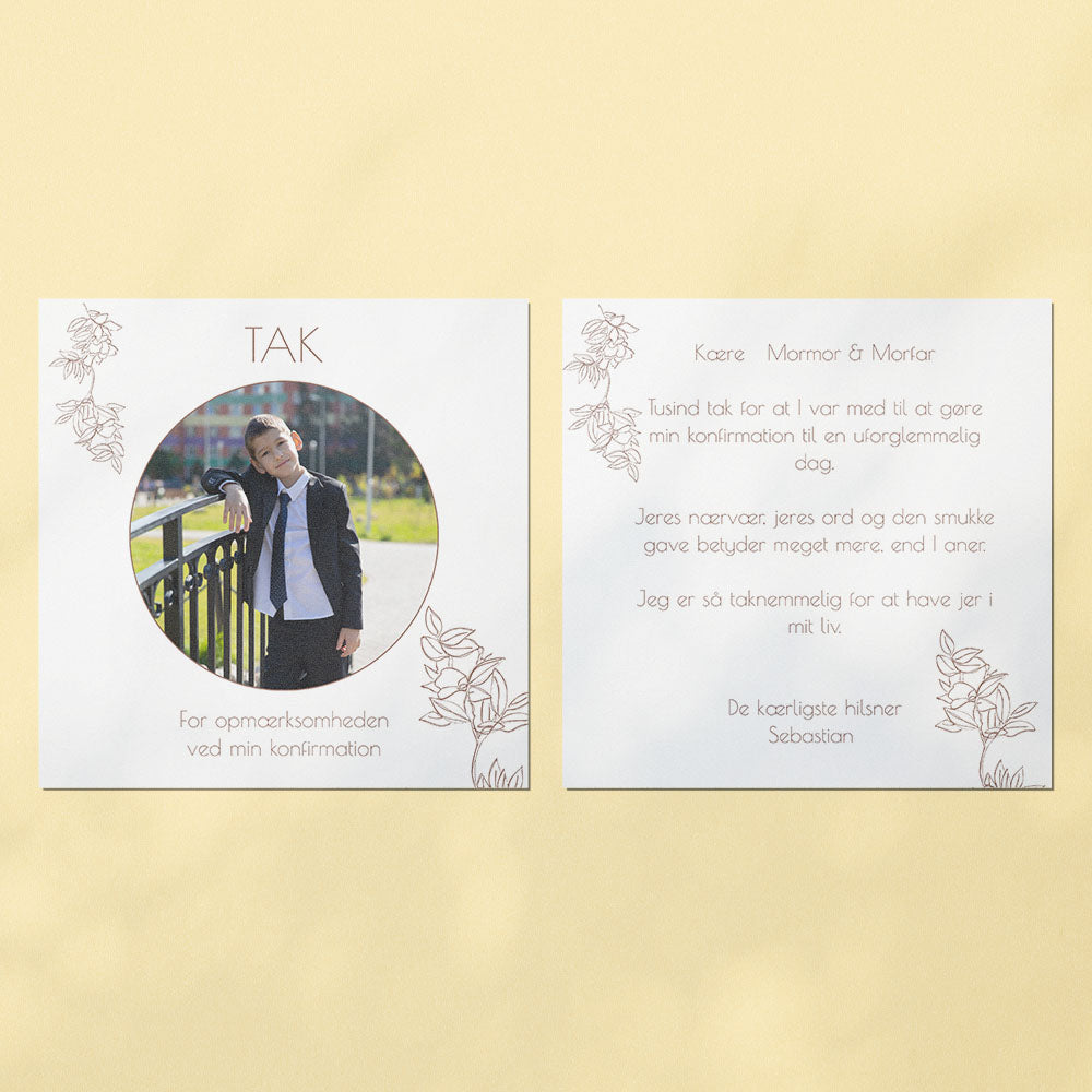 Takkekort til konfirmation - Design 5