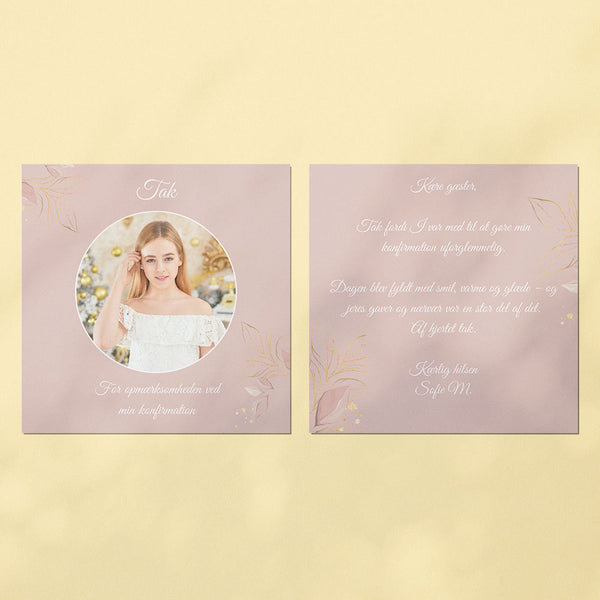 Takkekort til konfirmation - Design 4