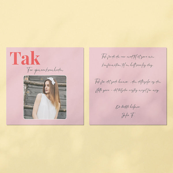 Takkekort til konfirmation - Design 7