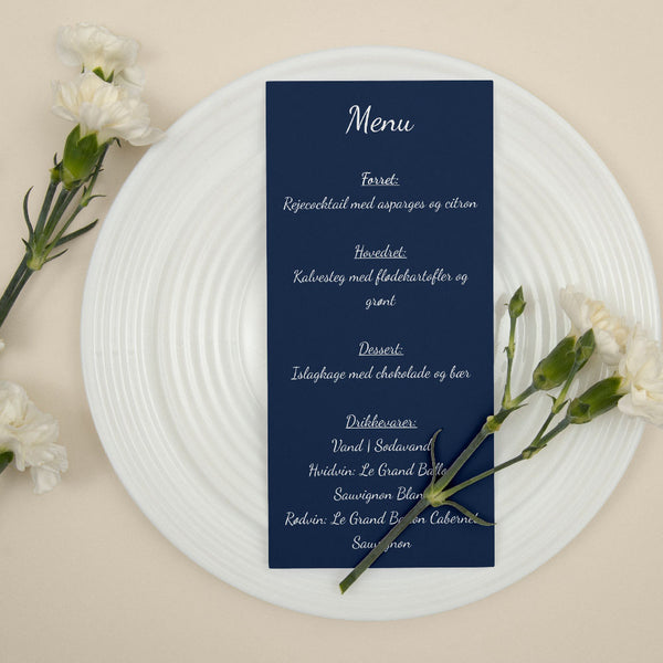 Menukort til konfirmation - Design 1