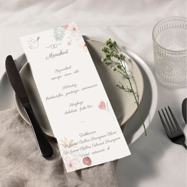 Menukort til konfirmation - Design 12