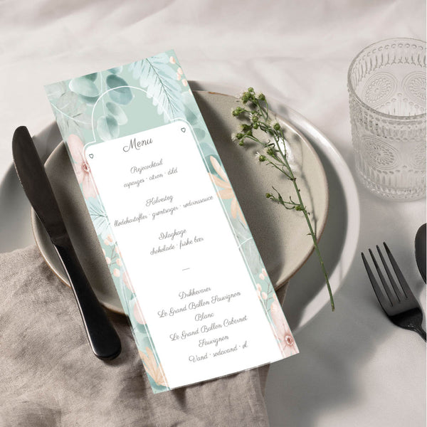 Menukort til konfirmation - Design 10