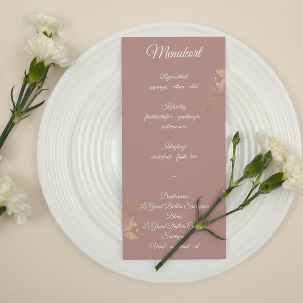 Menukort til konfirmation - Design 3