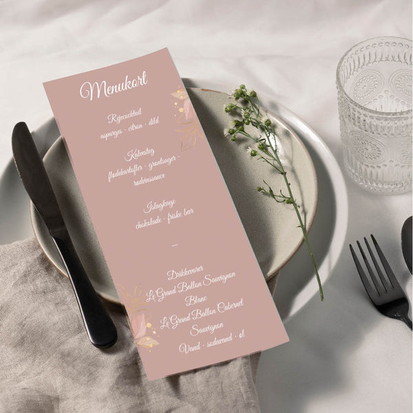 Menukort til konfirmation - Design 3