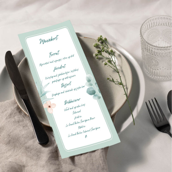 Menukort til konfirmation - Design 11