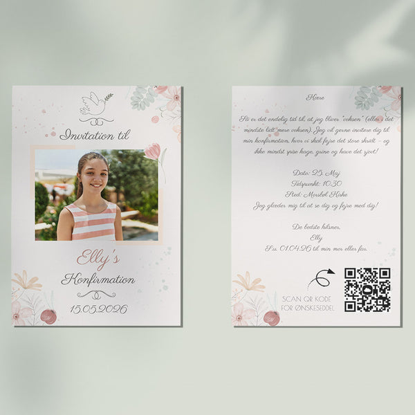 Indbydelse til konfirmation - Design 12