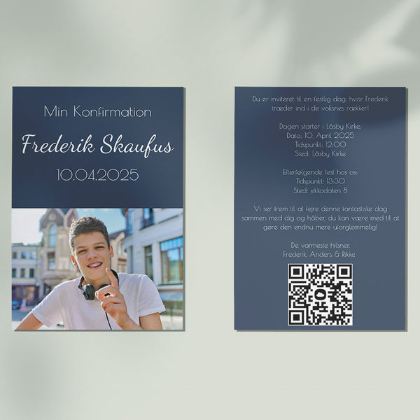 Indbydelse til konfirmation - Design 1