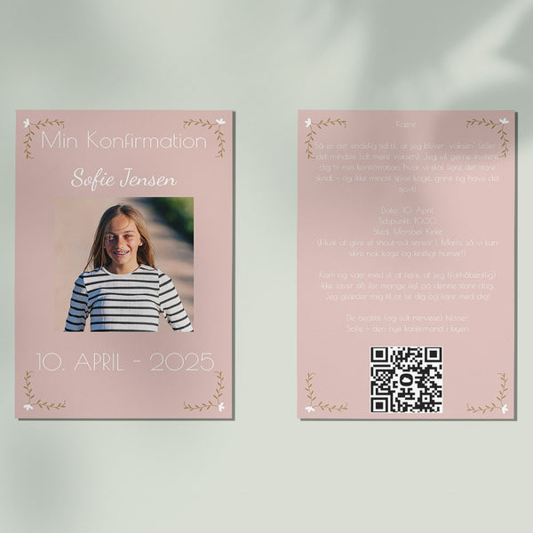 Indbydelse til konfirmation - Design 8