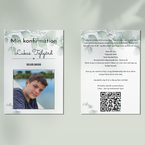 Indbydelse til konfirmation - Design 2