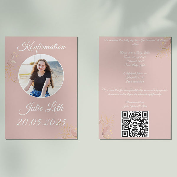 Indbydelse til konfirmation - Design 3