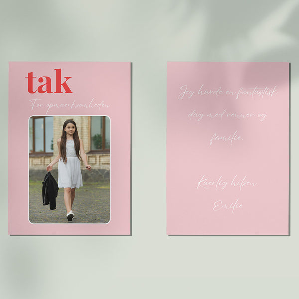 Takkekort til konfirmation - Design 7