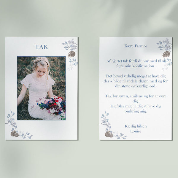 Takkekort til konfirmation - Design 6