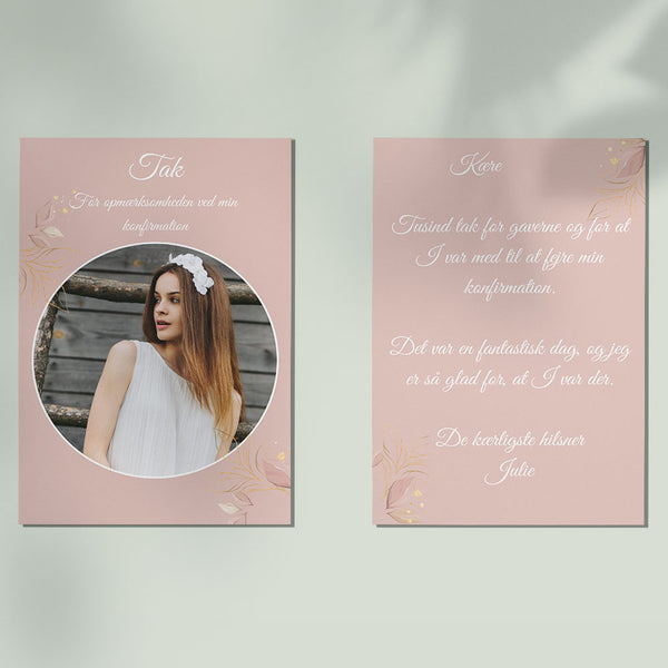 Takkekort til konfirmation - Design 4