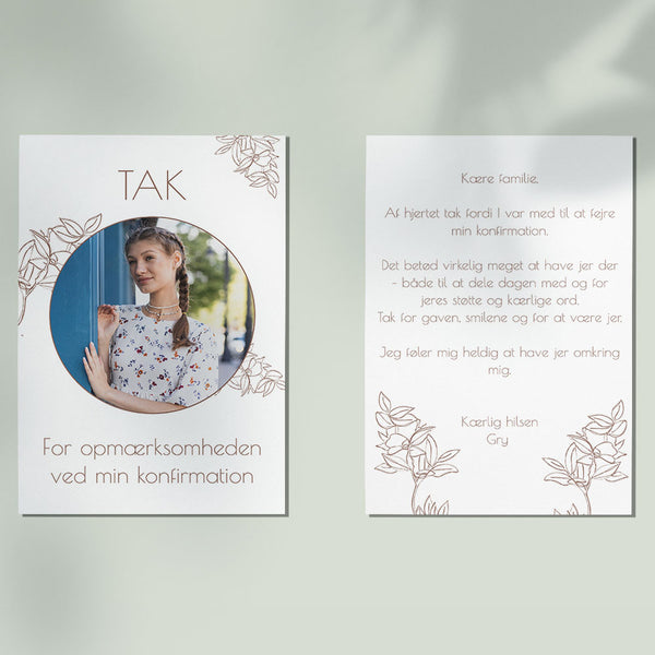 Takkekort til konfirmation - Design 5